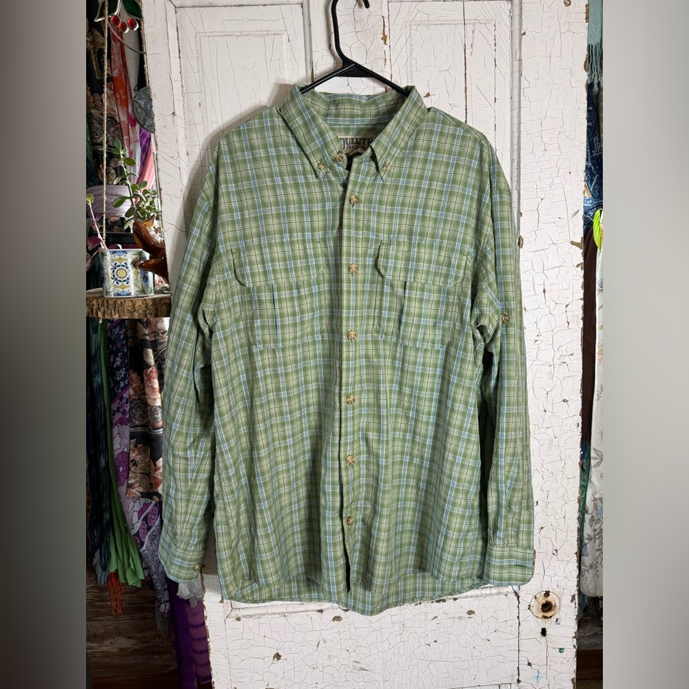 Mens Plaid Duluth Trading Button Down Shirt - Large